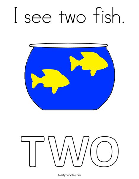 I see two fish. Coloring Page