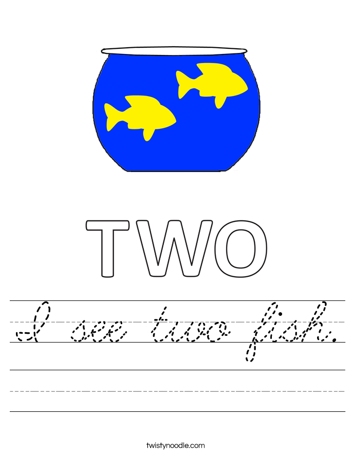 I see two fish. Worksheet