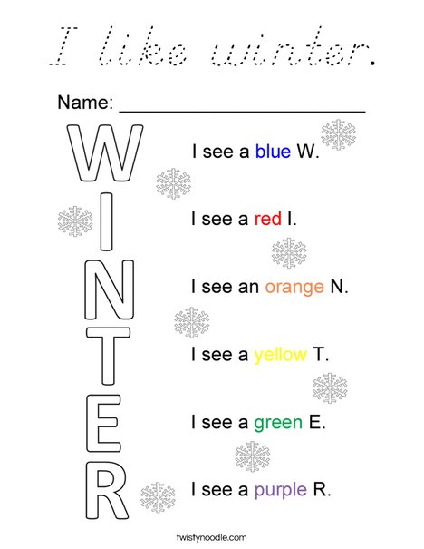 I See Winter! Coloring Page