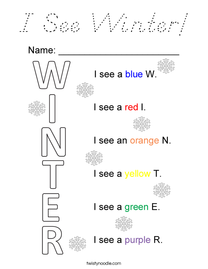 I See Winter! Coloring Page