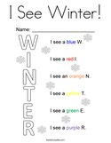 I See Winter Coloring Page