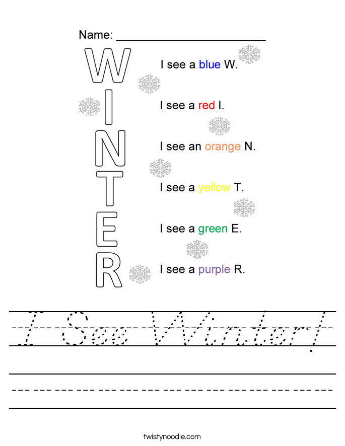 I See Winter! Worksheet