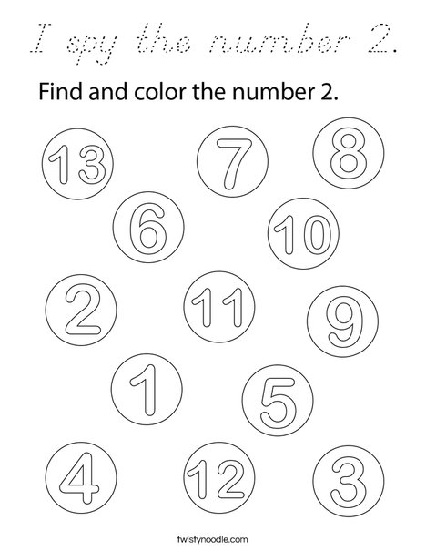I spry the number 2. Coloring Page