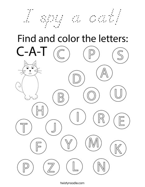 I spy a cat! Coloring Page