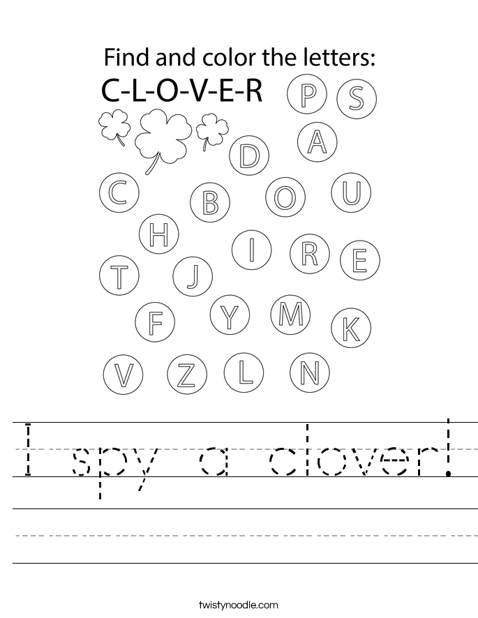 I spy a clover! Worksheet