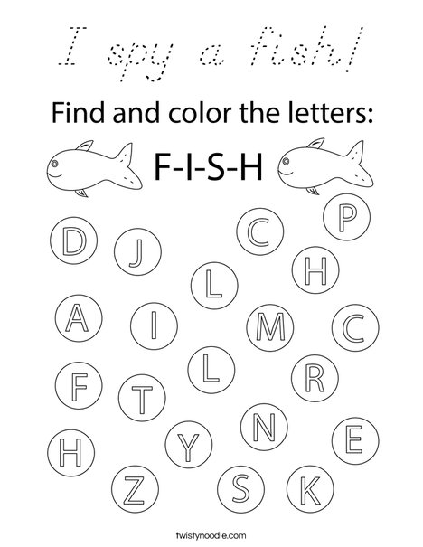 I spy a fish! Coloring Page