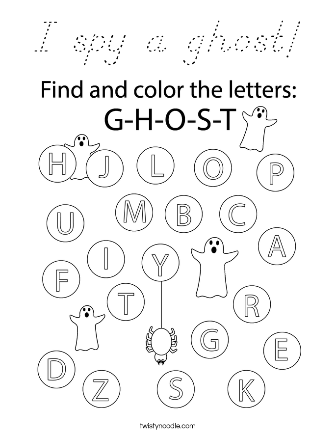 I spy a ghost! Coloring Page