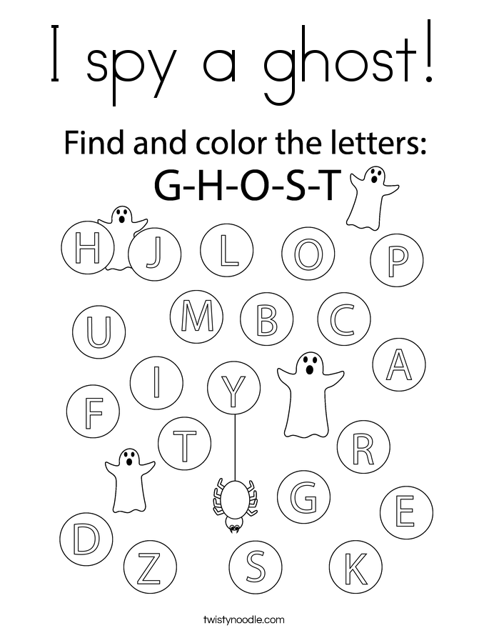 I spy a ghost! Coloring Page