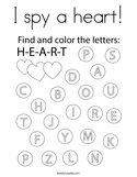 I spy a heart Coloring Page