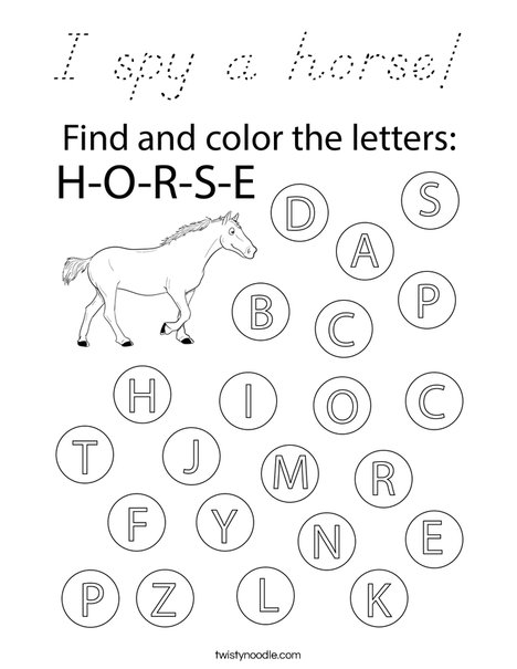 I spy a horse! Coloring Page