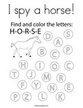 I spy a horse! Coloring Page