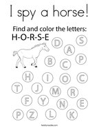 I spy a horse Coloring Page
