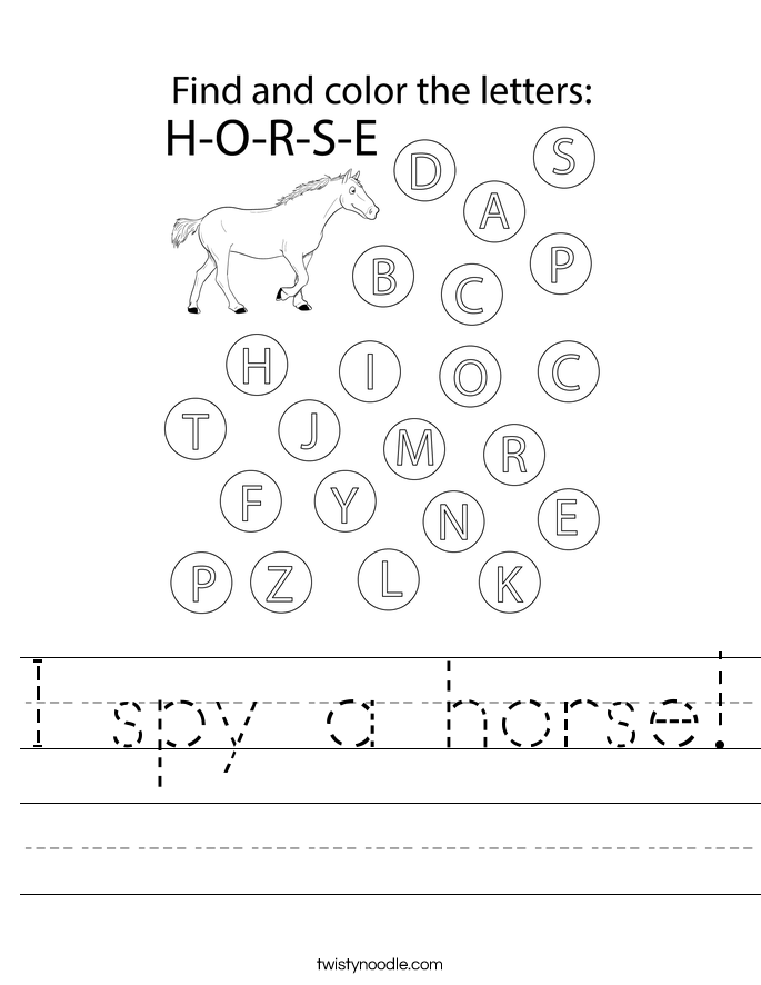 I spy a horse! Worksheet