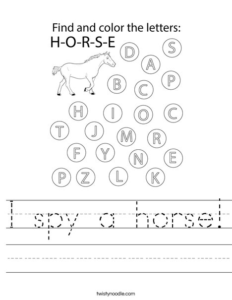 I spy a horse! Worksheet