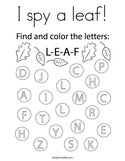 I spy a leaf Coloring Page