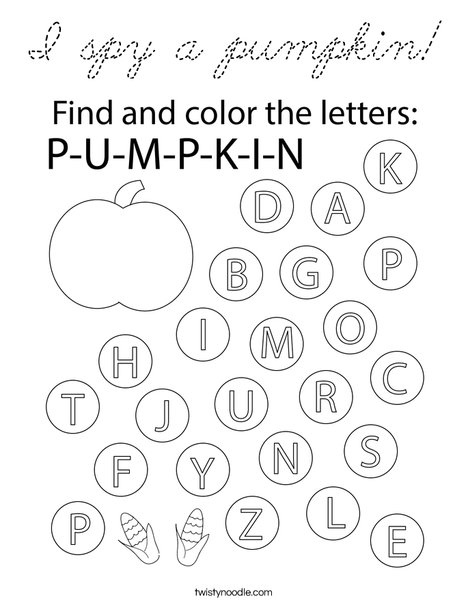 I spy a pumpkin! Coloring Page