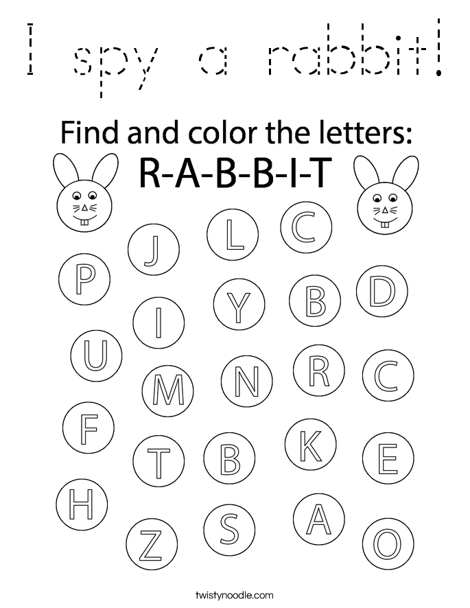 I spy a rabbit! Coloring Page