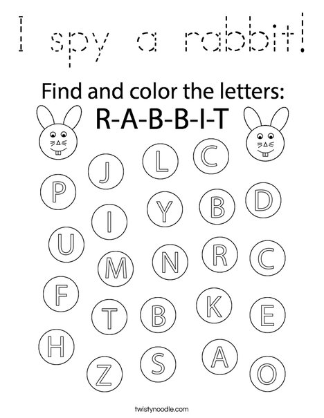 I spy a rabbit! Coloring Page