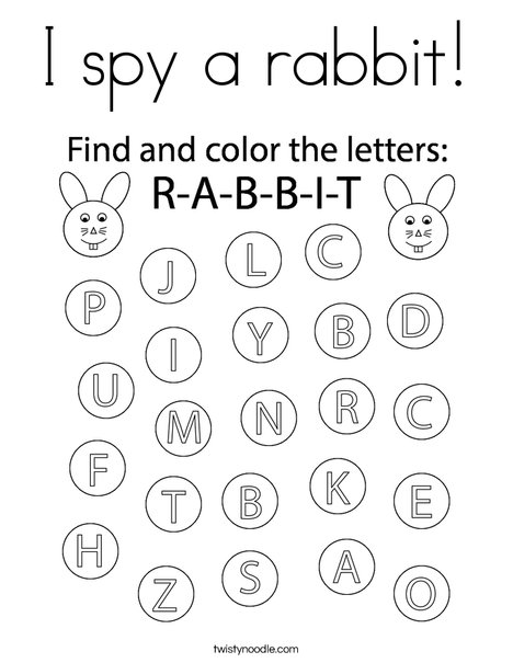 I spy a rabbit! Coloring Page