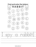 I spy a rabbit! Worksheet