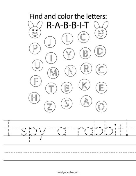 I spy a rabbit! Worksheet