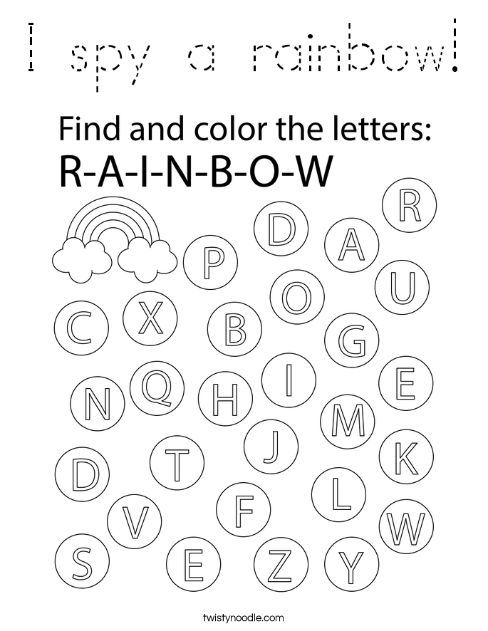 I spy a rainbow! Coloring Page