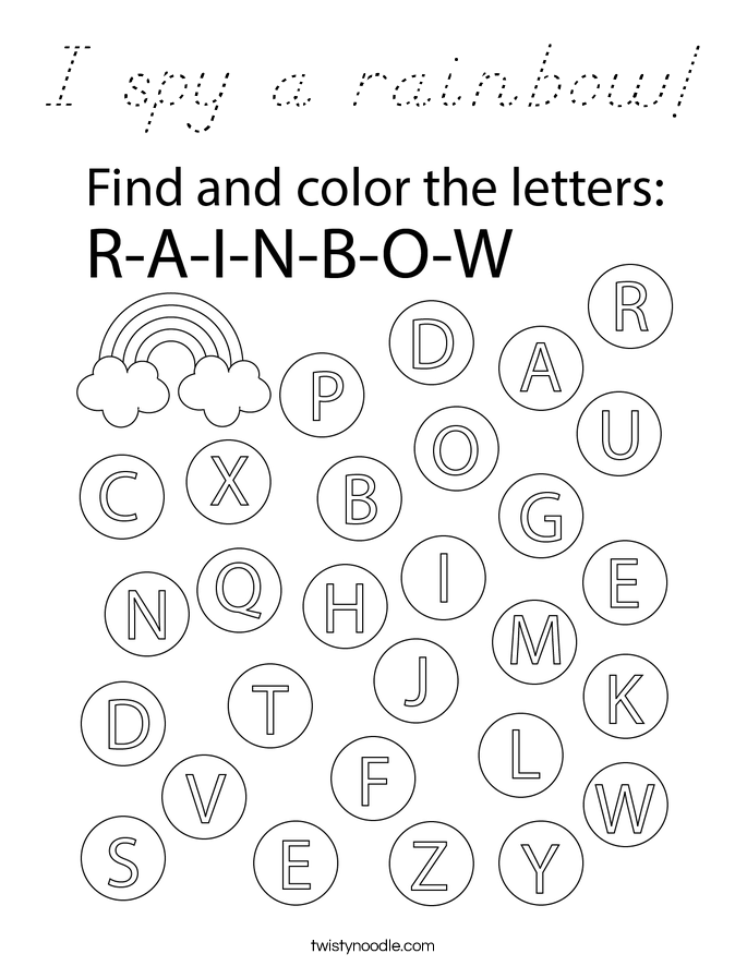 I spy a rainbow! Coloring Page