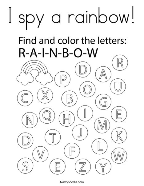 I spy a rainbow! Coloring Page