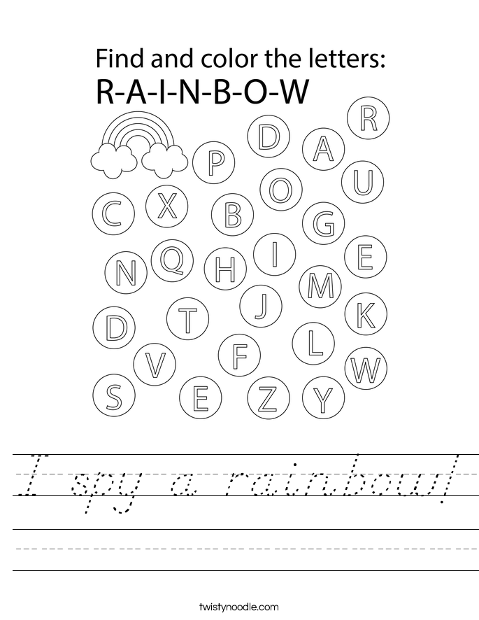 I spy a rainbow! Worksheet