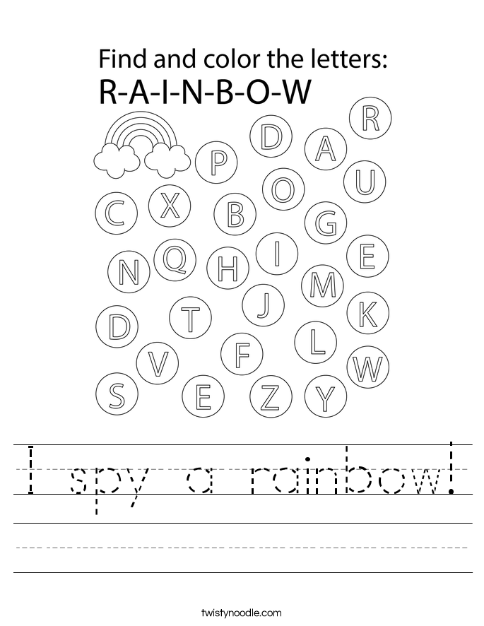 I spy a rainbow! Worksheet