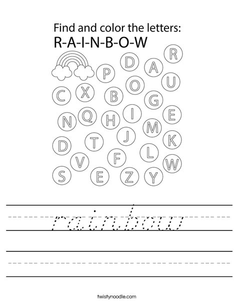 I spy a rainbow! Worksheet