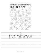 rainbow Handwriting Sheet