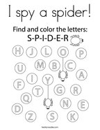 I spy a spider Coloring Page