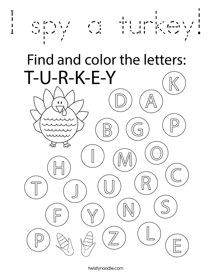 I spy a turkey! Coloring Page