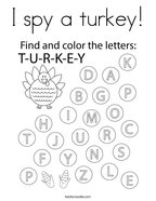 I spy a turkey Coloring Page