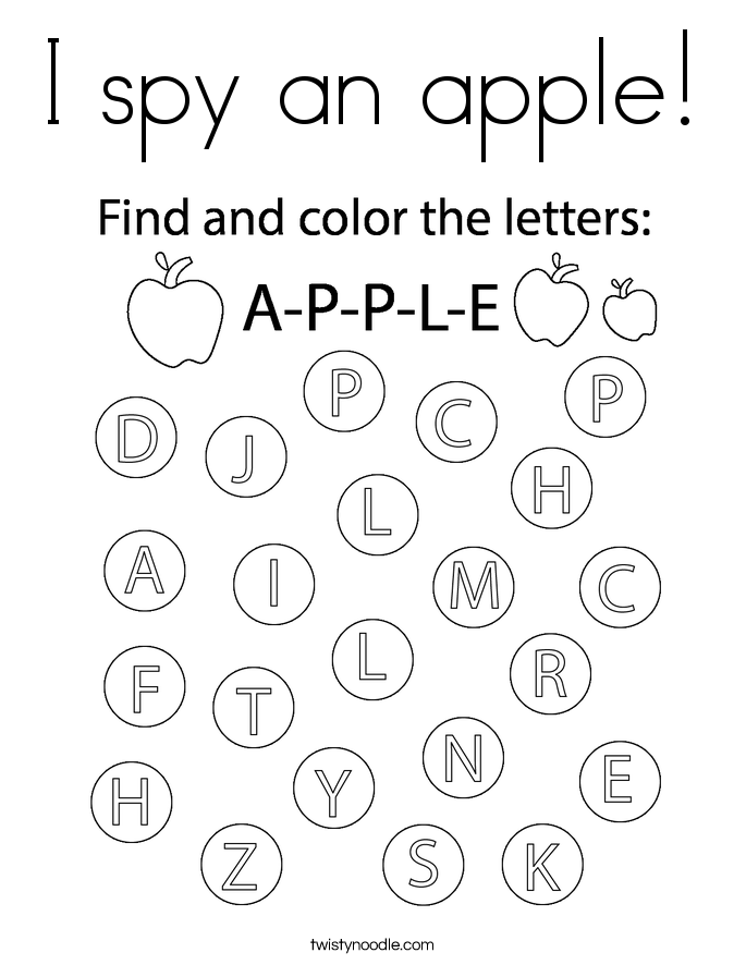 I spy an apple! Coloring Page