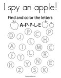I spy an apple Coloring Page