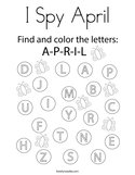 I Spy April Coloring Page