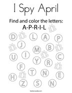 I Spy April Coloring Page