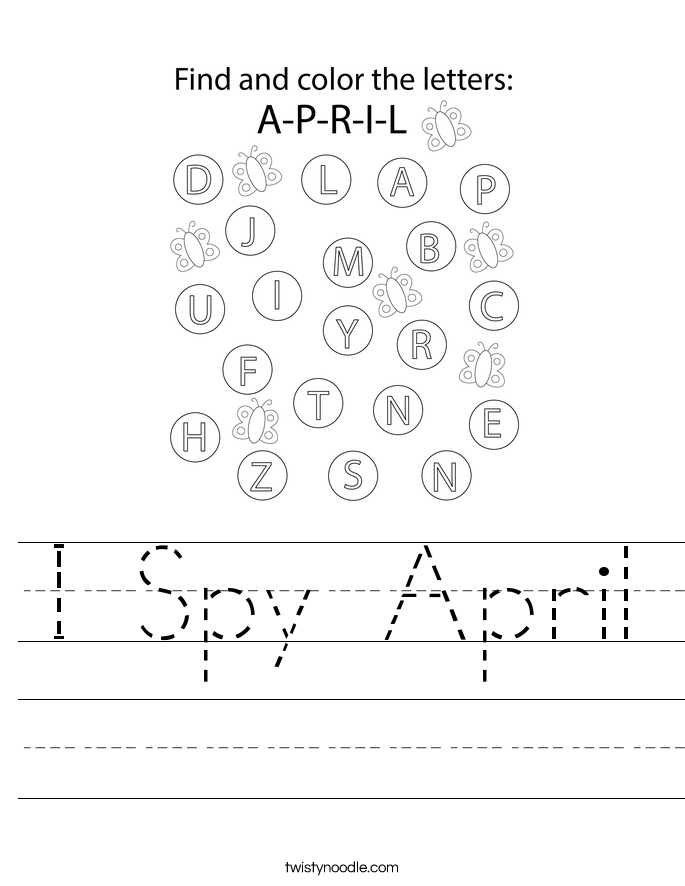 I Spy April Worksheet