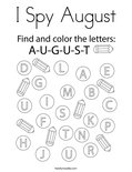 I Spy August Coloring Page