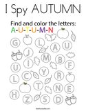 I Spy AUTUMN Coloring Page