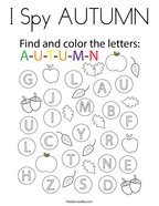 I Spy AUTUMN Coloring Page