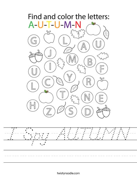 I Spy AUTUMN Worksheet