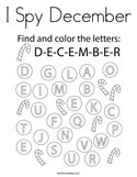 I Spy December Coloring Page