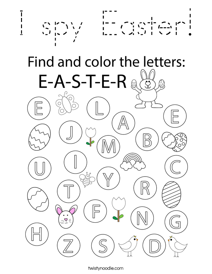 I spy Easter! Coloring Page