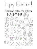 I spy Easter Coloring Page