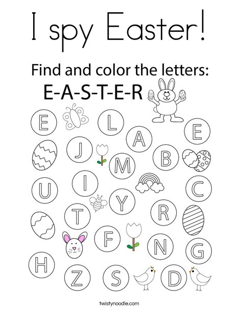 I spy Easter! Coloring Page