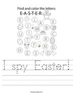 I spy Easter Handwriting Sheet