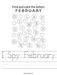 I Spy February Worksheet